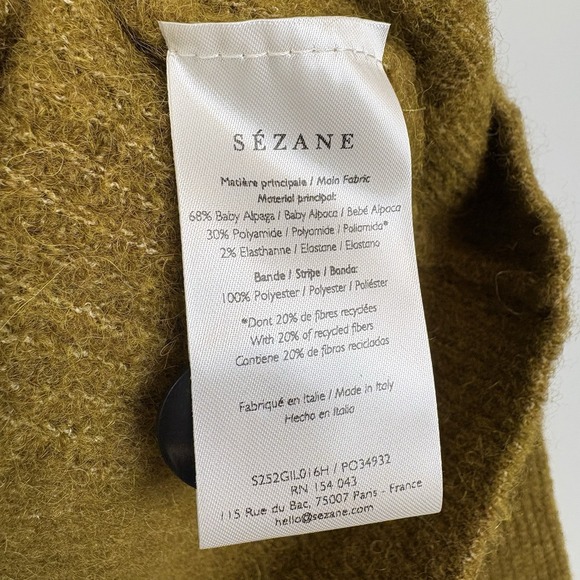 NWT Sezane Othello Sweater Cardigan Olive Green Sz L - Picture 6 of 8